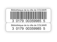 Etiquettes code-barres avec quatre rappels pour bibliothèques et CDI de lycées et collèges