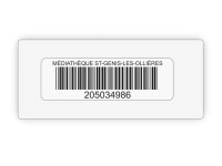 étiquette transparente adhésive pour la protection des codes-barres en bibliothèques